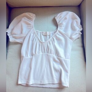 Altar’s Tate White Puff Sleeve Crop Top XS